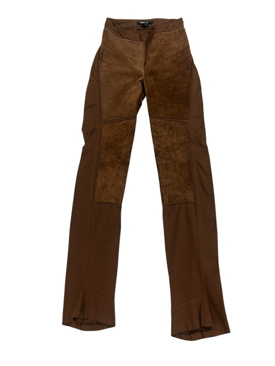 Dkny Pants - DKNY caramel Brown suede inlay Pants tall size 2